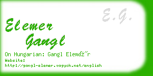 elemer gangl business card